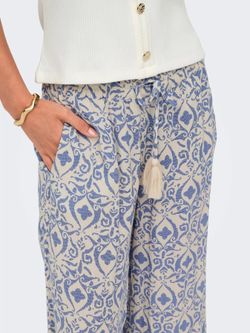 Pantalón con goma y cordón estampado monocolor Jdy Tapioca