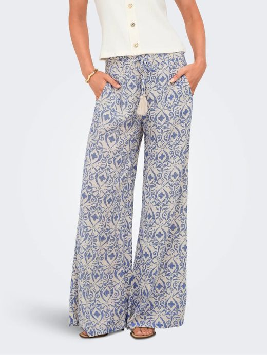 Pantalón con goma y cordón estampado monocolor Jdy Tapioca