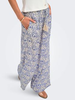 Pantalón con goma y cordón estampado monocolor Jdy Tapioca