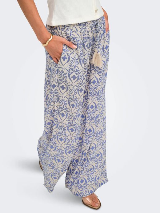 Pantalón con goma y cordón estampado monocolor Jdy Tapioca