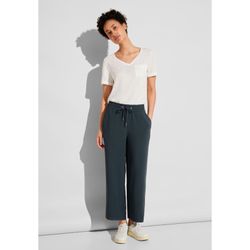 Pantalón con goma y cordón liso Street One Dark Grey