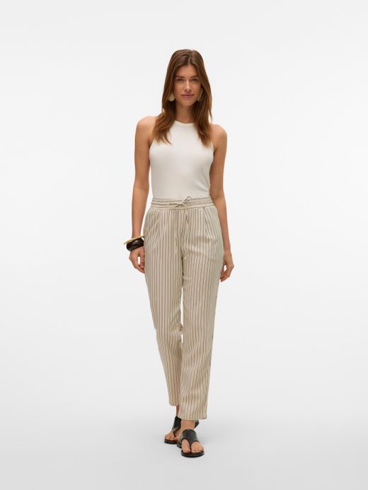 Pantalón con goma y cordón rayas Vero Moda Silver Lining