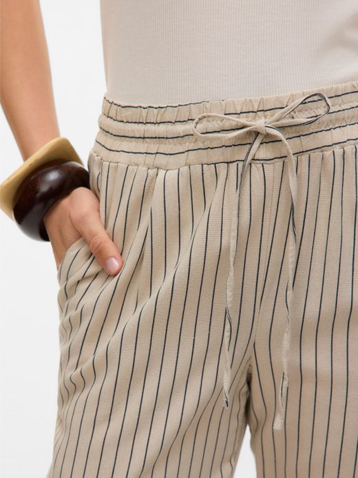 Pantalón con goma y cordón rayas Vero Moda Silver Lining