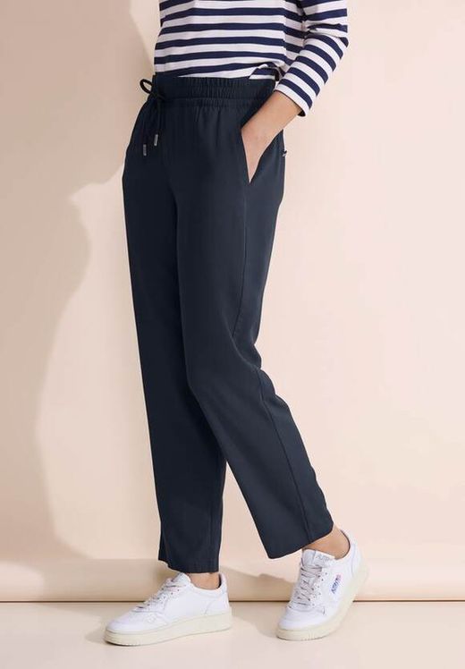 Pantalón con goma y cordón Street One Deep Blue