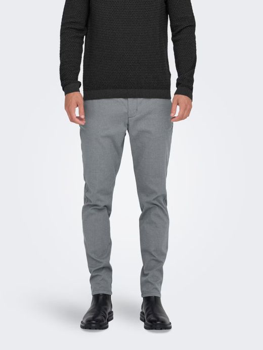 Pantalón con micromuestra geométrica Only & Sons Grey