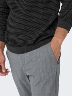 Pantalón con micromuestra geométrica Only & Sons Grey