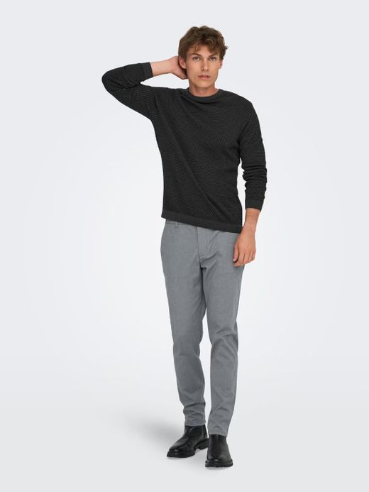 Pantalón con micromuestra geométrica Only & Sons Grey