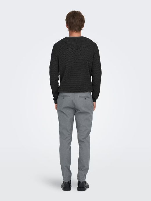 Pantalón con micromuestra geométrica Only & Sons Grey