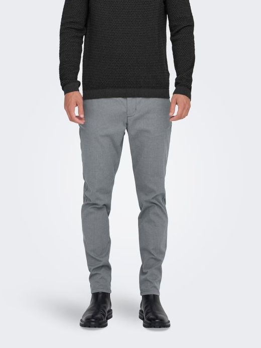 Pantalón con micromuestra geométrica Only & Sons Grey
