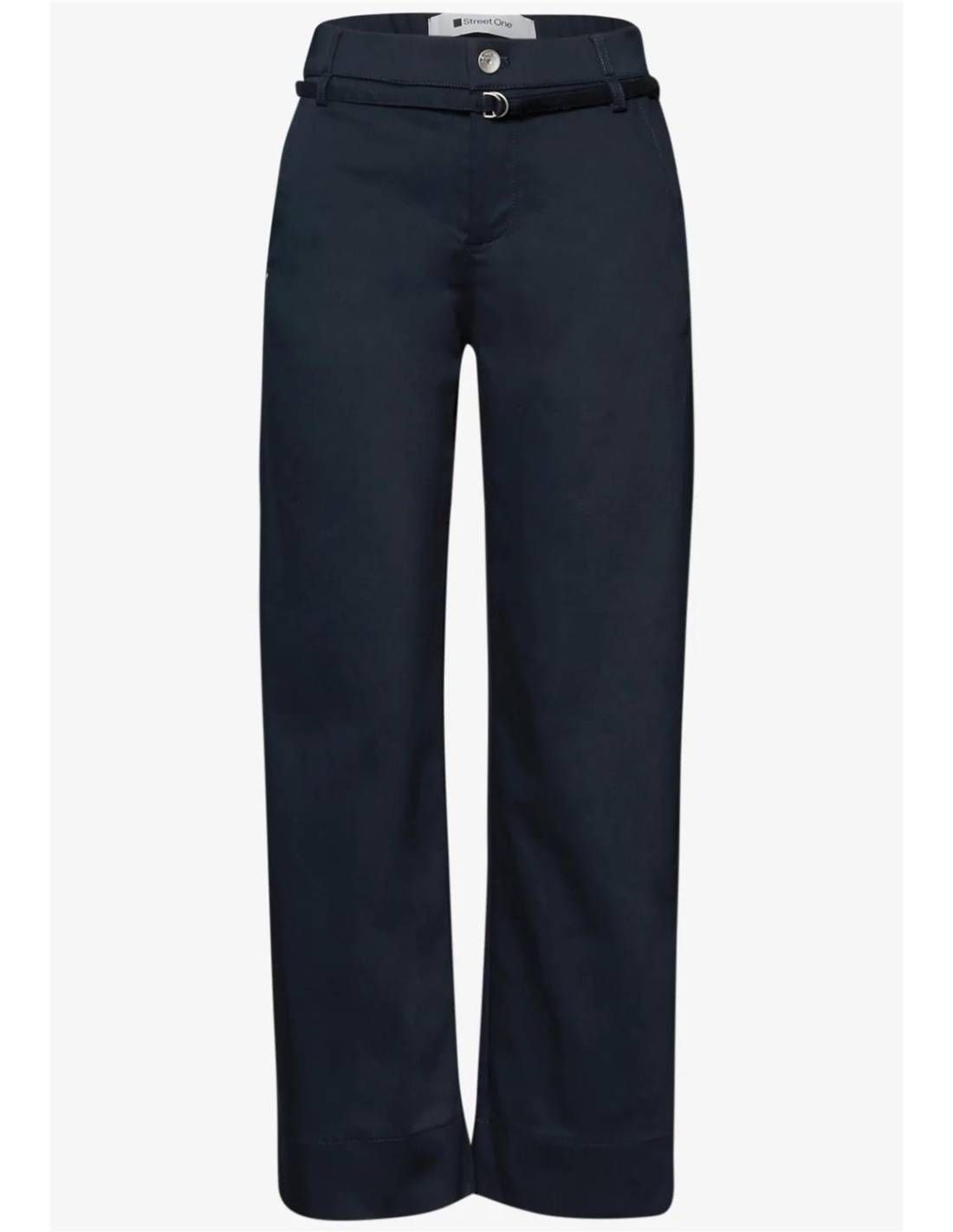 Pantalón culotte con cinturón Street One Shadow Blue 32