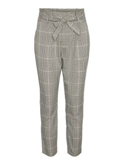 Pantalón de cuadros pata de gallo y cinturón Vero Moda Ivy Green