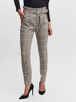 Pantalón de cuadros pata de gallo y cinturón Vero Moda Ivy Green