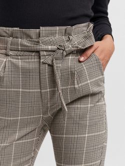 Pantalón de cuadros pata de gallo y cinturón Vero Moda Ivy Green