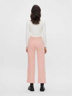 Pantalón de goma con rayas bicolor Pieces Cherry Tomato