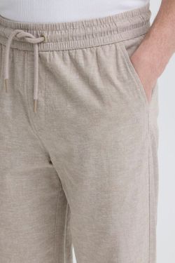 Pantalón de lino con goma y cordón Blend Of America Beige