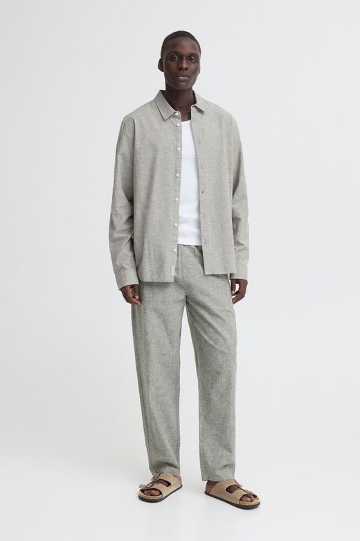 Pantalón de lino con goma y cordón Blend Of America Olive Night