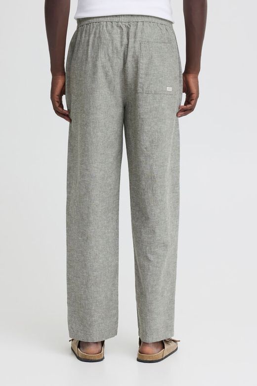 Pantalón de lino con goma y cordón Blend Of America Olive Night