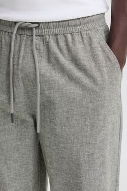 Pantalón de lino con goma y cordón Blend Of America Olive Night