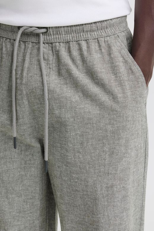 Pantalón de lino con goma y cordón Blend Of America Olive Night