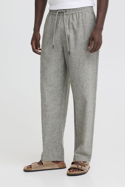 Pantalón de lino con goma y cordón Blend Of America Olive Night