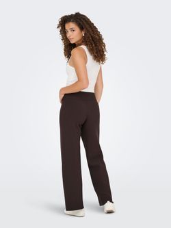 Pantalón de pierna ancha de punto roma Only Chocolate