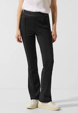 Pantalón de punto acampanado Street One Black