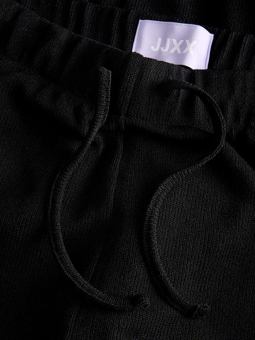 Pantalón de punto HW de pierna ancha Jjxx Black