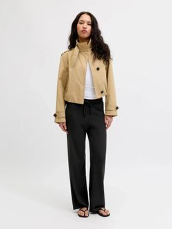 Pantalón de punto HW de pierna ancha Jjxx Black