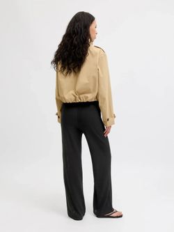 Pantalón de punto HW de pierna ancha Jjxx Black