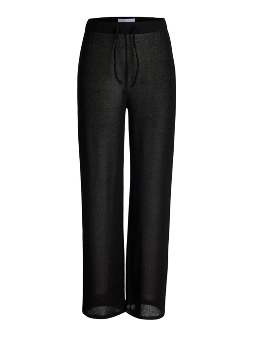 Pantalón de punto HW de pierna ancha Jjxx Black