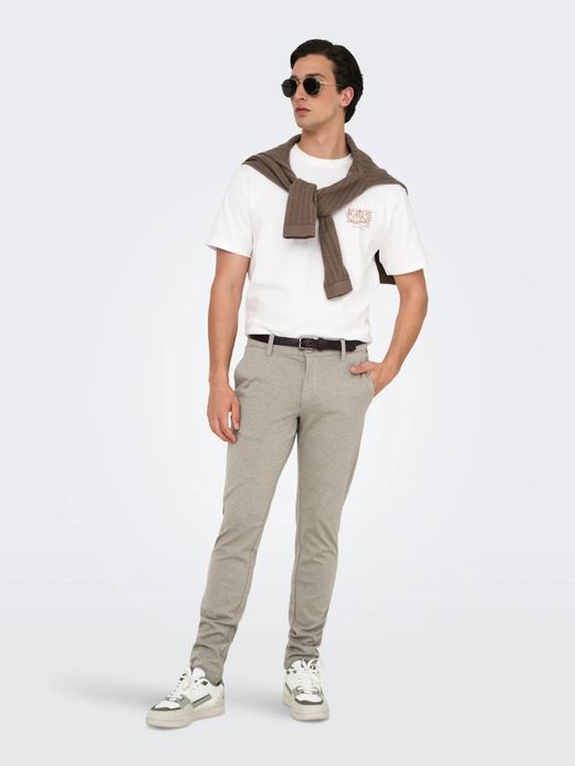 Pantalón de vestir jaspeado Only & Sons Fallen Rock