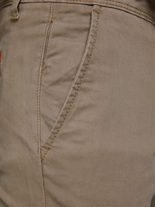 Pantaloni Jack & Jones in cotone elasticizzato beige con tasca alla francese