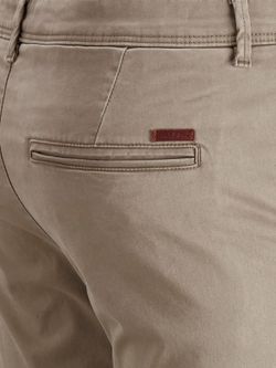 Pantaloni Jack & Jones in cotone elasticizzato beige con tasca alla francese