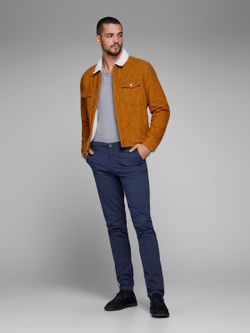 Pantalón algodón elástico con bolsillo francés Jack & Jones Navy Blazer
