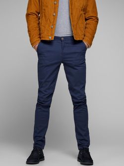 Pantalón algodón elástico con bolsillo francés Jack & Jones Navy Blazer