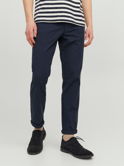 Pantalón elástico con muestra geométrica Jack & Jones Navy