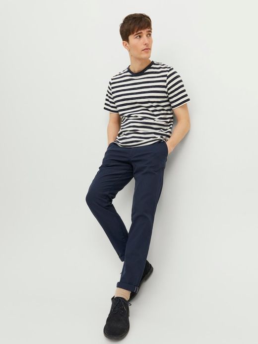 Pantalón elástico con muestra geométrica Jack & Jones Navy