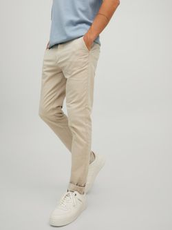 Pantalón elástico con muestra geométrica Jack & Jones Sand