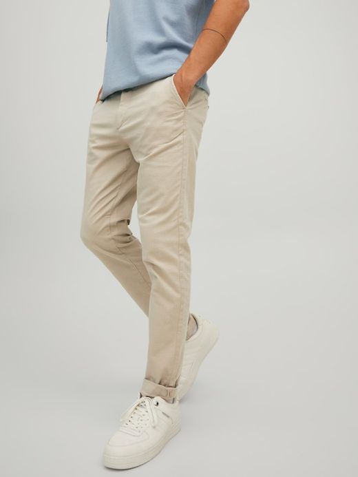 Pantalón elástico con muestra geométrica Jack & Jones Sand