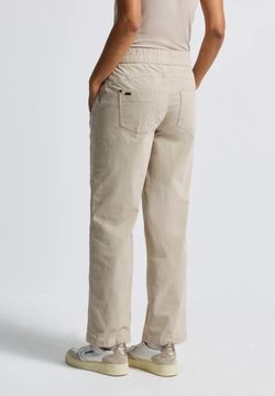 Pantalón HW con goma de pierna ancha Street One Sand