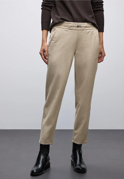 Pantalón jaspeado con goma Street One Sand