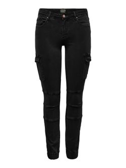 Calça militar com bolsos elásticos Só Preto