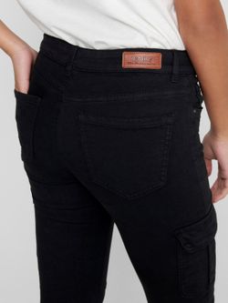 Calça militar com bolsos elásticos Só Preto