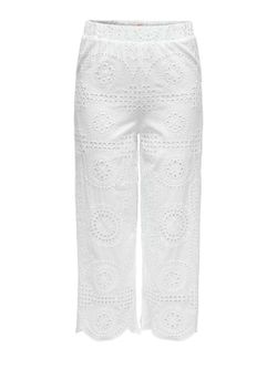 Pantalón palazzo con calados Only Bright White