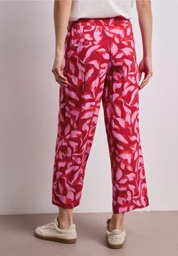 Pantalón palazzo con estampado floral tricolor Street One Red