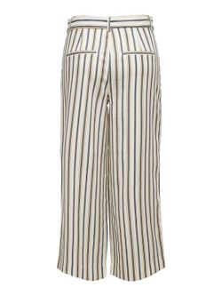 Only Cloud Dancer pantalone palazzo a righe larghe con cintura