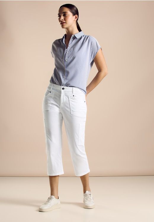 Pantalón pirata con bolsillos Street One White