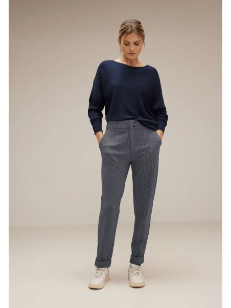 Pantalón sastre con micromuestra Street One Deep Blue