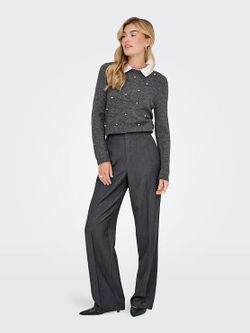 Pantalón sastre de pierna ancha Only Dark Grey Mela