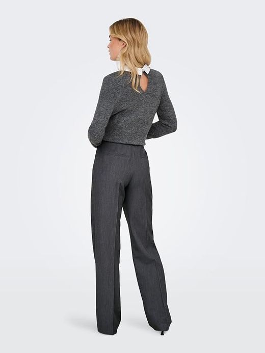 Pantalón sastre de pierna ancha Only Dark Grey Mela